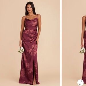 Birdy Grey Burgundy Floral Maxi Dress